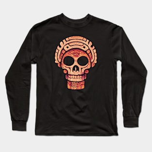 Mayan Tribal Skull Long Sleeve T-Shirt